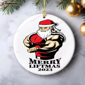 Merry Liftmas Gym Lifting Christmas Ornament 2023