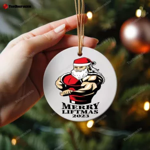 Merry Liftmas Gym Lifting Christmas Ornament