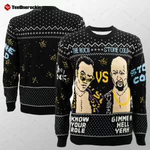 The Rock vs Stone Cold Steve Austin Ugly Holiday Sweater