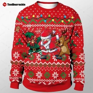 Christmas 3D Santa Claus and Deer Print Sweatshirt