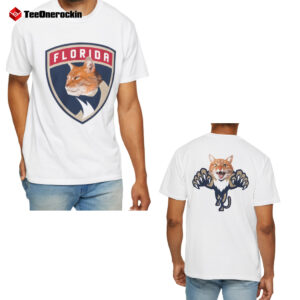 [Front+Back] Paul Maurice Wear Orange Cat On Logo Florida Shirt