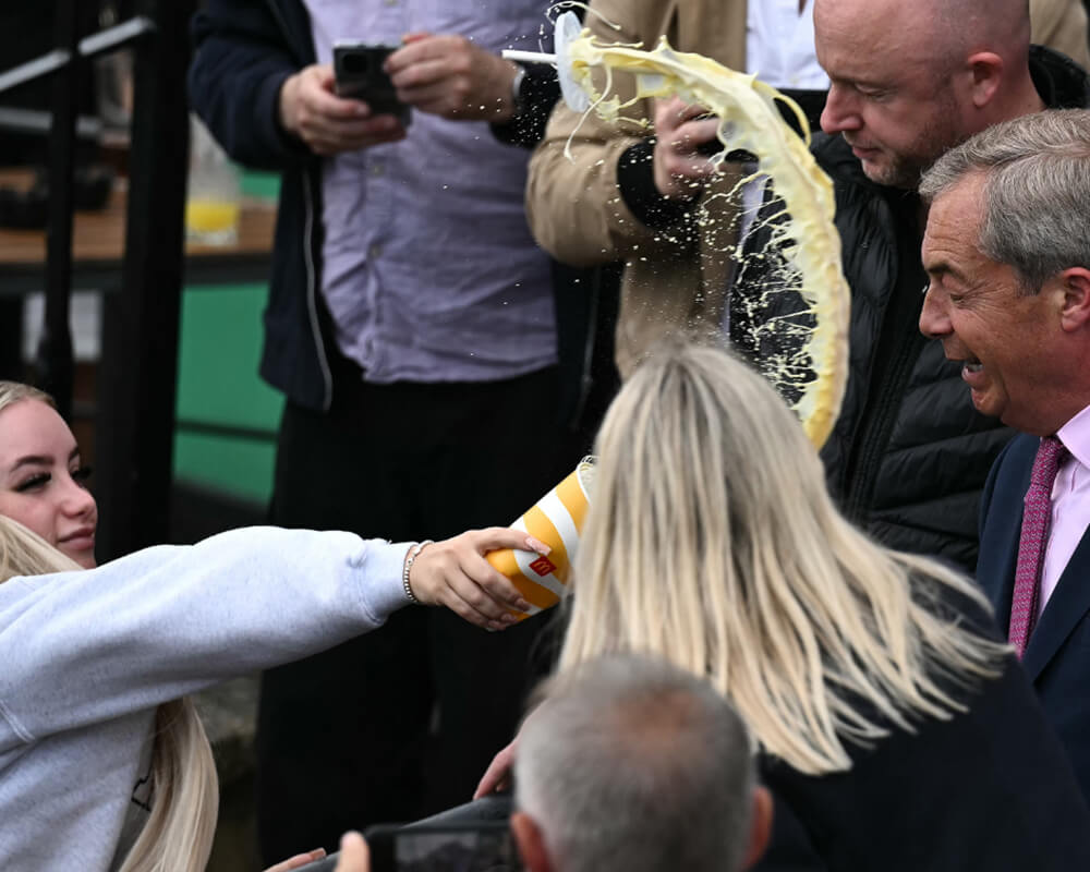 Farage Milkshaked: Motive Unclear, Tensions Rise By Onlyfans Emily