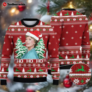 Blanche Devereaux Santa Hat Ho Ho Ho Xmas 2024 Ugly Holiday Sweater