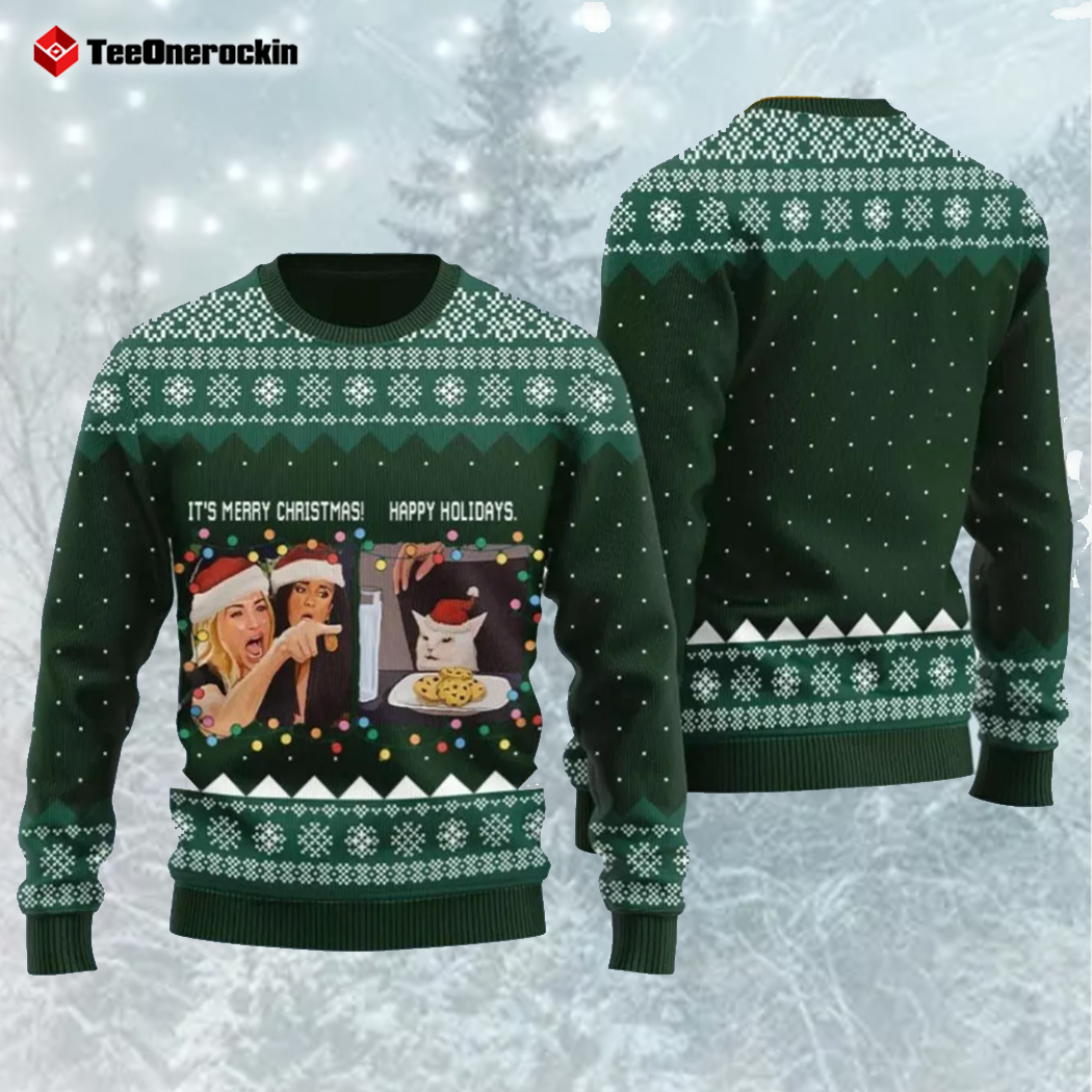 Yelling At A Cat Meme It's Merry Christmas Ugly Holiday Sweater Yelling At A Cat Meme It's Merry Christmas Ugly Holiday Sweater