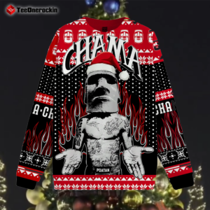 Alex Pereira Wearing Chama Ugly Holiday Sweater