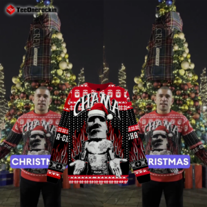 Alex Pereira Wearing Chama Ugly Holiday Sweater