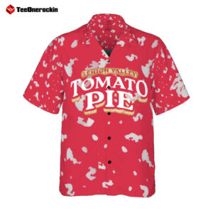 Front Lehigh Valley IronPigs Tomato Pie Logo Hawaiian Shirt