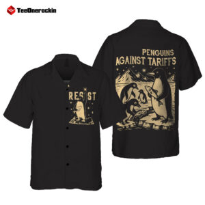 Trump Resist Penguins Against Tariffs Hawaiian Shirt