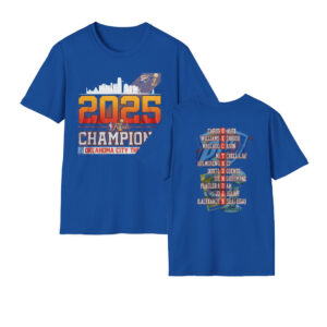[Front+Back] 2025 Finals Champions OKC Thunder List Player T-Shirt