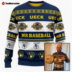 Bob Uecker Honor Brewers Legend Playoffs Ugly Holiday Sweater